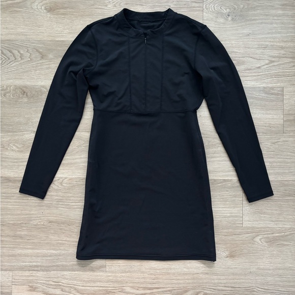 Athleta Dress Swim black Cover up long sleeve 1/2 zip Small - Picture 1 of 5